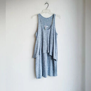 BCBGENERATION | Soft Blue Heathered Tiered Tank Dress | L